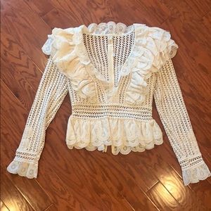 Zimmerman-style blouse, cream, Small
